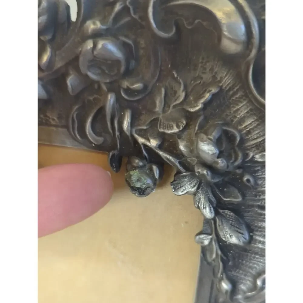 Vintage Floral Metal Picture Frame Romantic Cottage Decor Coquette Vanity